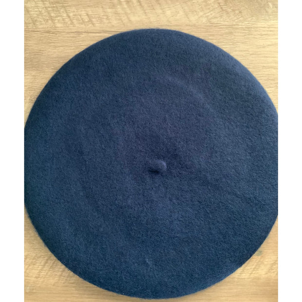 Chic Navy Blue Wool Beret for Women & Teens - Elegant French Fashion Essential Suprema Rose