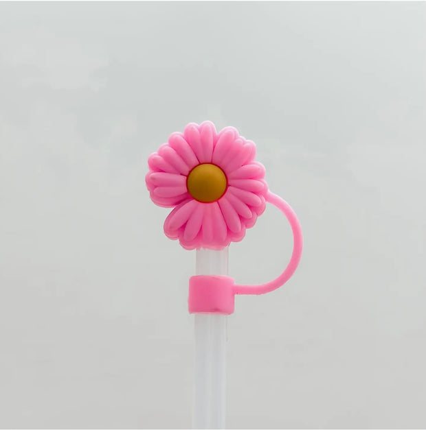 Pink and Yellow Flower Strawtopper